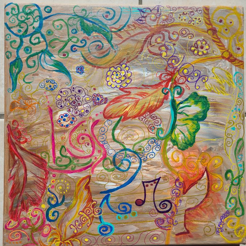 Tableau plume et anges 