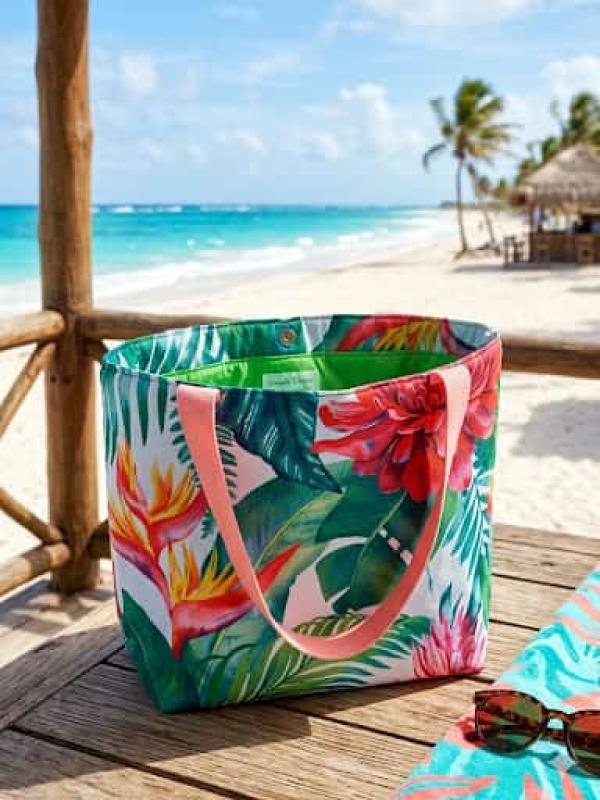 Sac imperméable fleurs tropicales