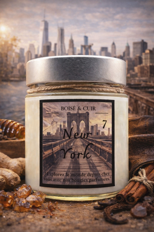 Bougie parfumée Cuir & Bois – New York