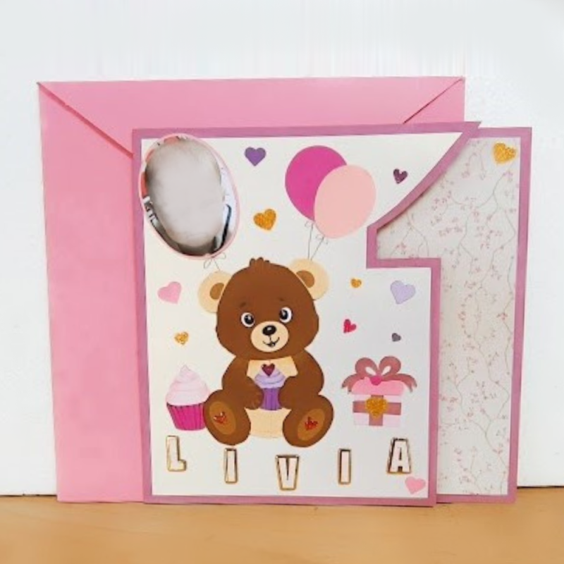 Carte anniversaire enfant thème ourson