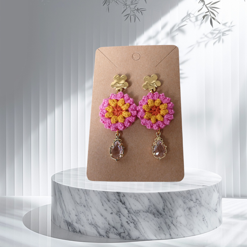 Boucles d'oreilles crochet et pampilles 