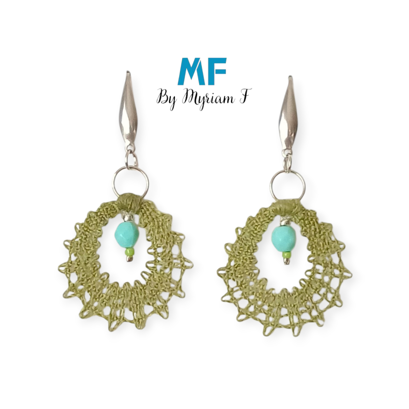 Boucles d'oreilles fine dentelle aux fuseaux 