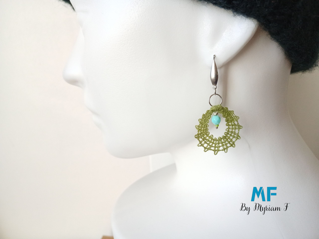 Boucles d'oreilles fine dentelle aux fuseaux 