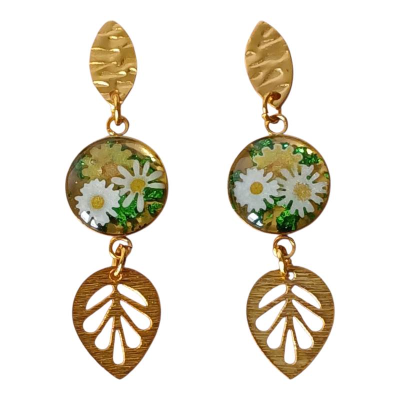 Boucles d'oreilles '' marguerite '' 