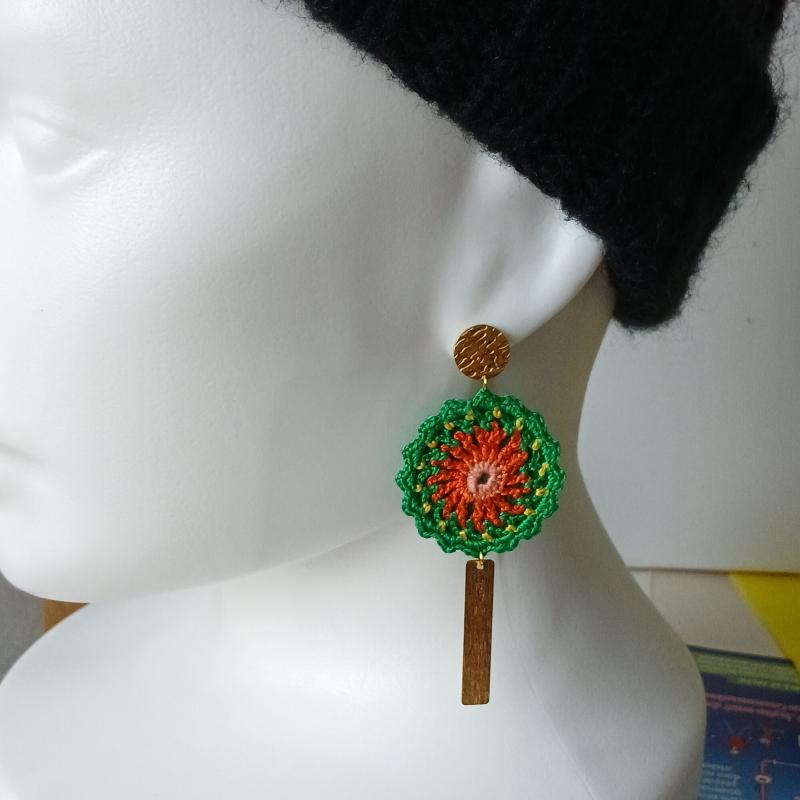 Boucles d'oreilles '' Auriel '' crochet et pampilles