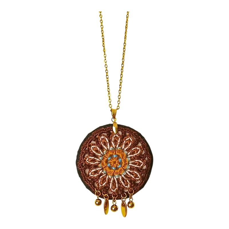Collier '' ELOWEN '' crochet et pampilles 