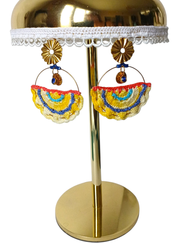 Boucles d'oreilles GARANCE crochet et pampilles