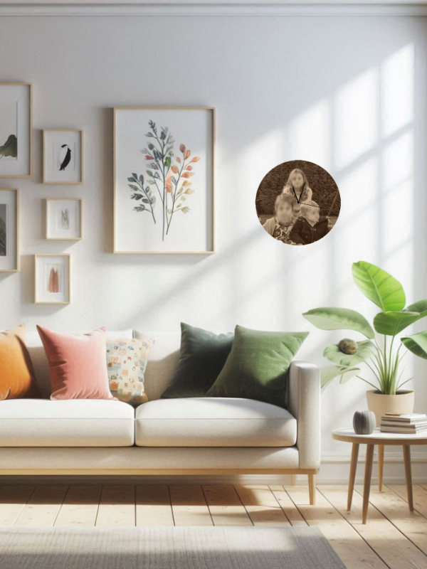 Horloge Murale en Bois Personnalisable avec Photo